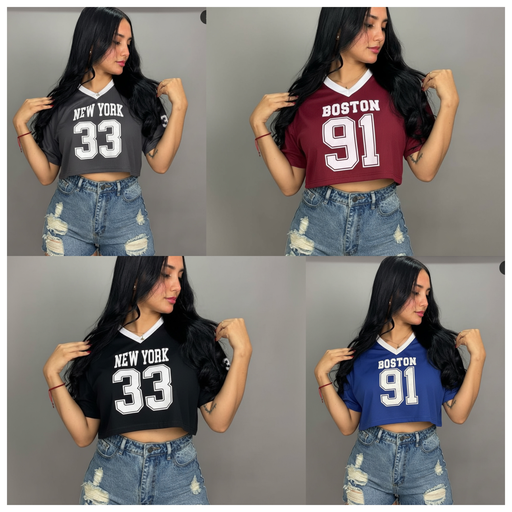 COMBO (Beisbolera acanalado detalles variados)